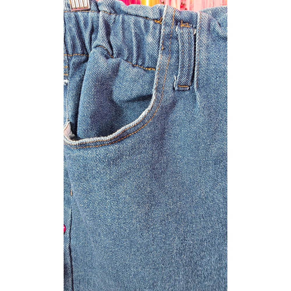 Mele E Per Womens Medium Denim Mini Skirt Paperbag Waist Blue Cotton Blend - Picture 7 of 9